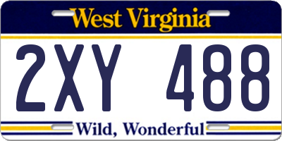 WV license plate 2XY488