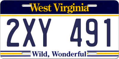 WV license plate 2XY491