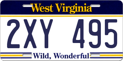 WV license plate 2XY495