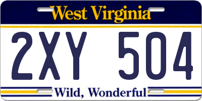 WV license plate 2XY504