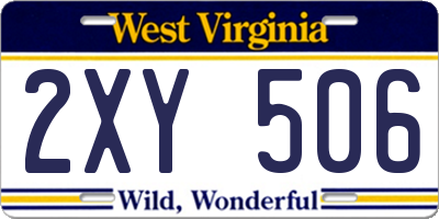 WV license plate 2XY506