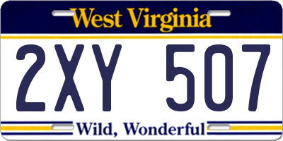 WV license plate 2XY507