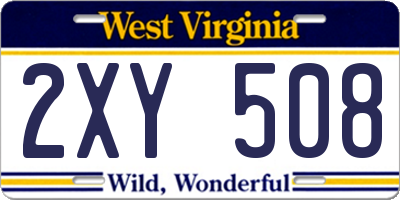 WV license plate 2XY508