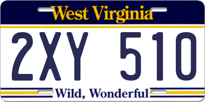 WV license plate 2XY510