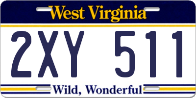 WV license plate 2XY511