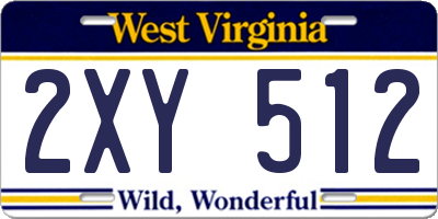WV license plate 2XY512