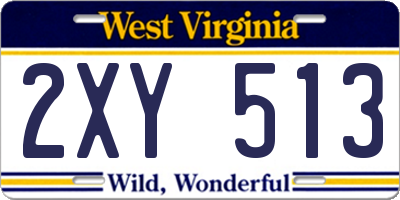WV license plate 2XY513