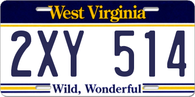 WV license plate 2XY514