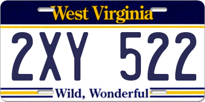 WV license plate 2XY522