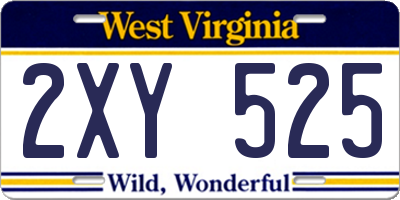WV license plate 2XY525