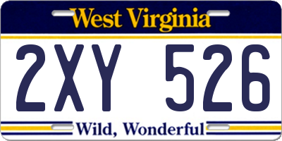 WV license plate 2XY526