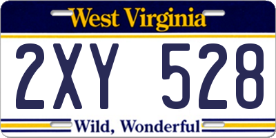 WV license plate 2XY528