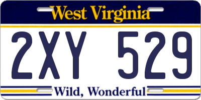 WV license plate 2XY529