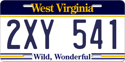 WV license plate 2XY541