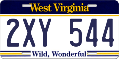WV license plate 2XY544