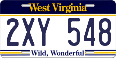 WV license plate 2XY548