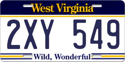 WV license plate 2XY549