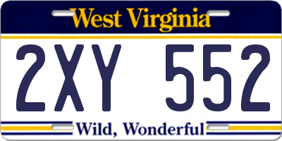 WV license plate 2XY552