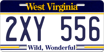 WV license plate 2XY556