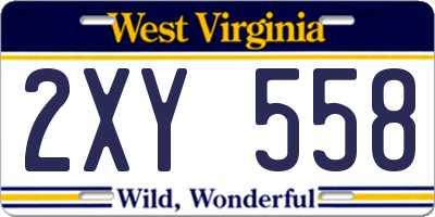 WV license plate 2XY558