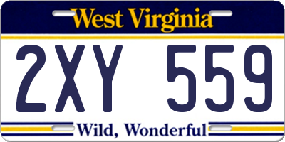 WV license plate 2XY559