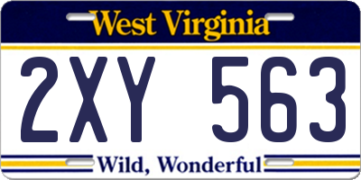 WV license plate 2XY563