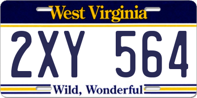 WV license plate 2XY564