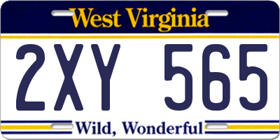 WV license plate 2XY565