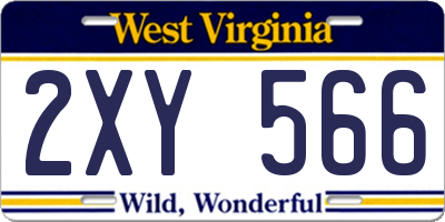 WV license plate 2XY566