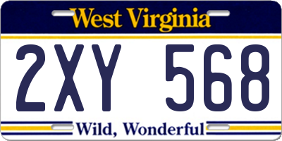 WV license plate 2XY568