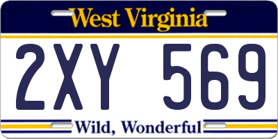 WV license plate 2XY569