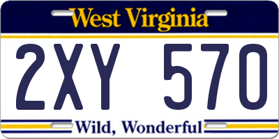 WV license plate 2XY570