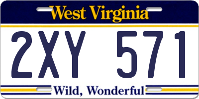 WV license plate 2XY571