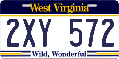 WV license plate 2XY572