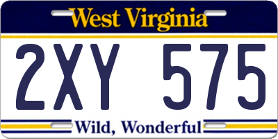 WV license plate 2XY575