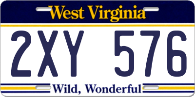 WV license plate 2XY576