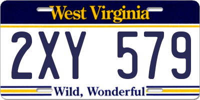WV license plate 2XY579