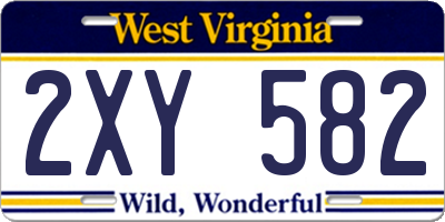 WV license plate 2XY582