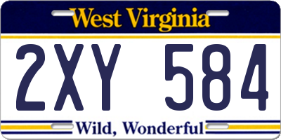 WV license plate 2XY584