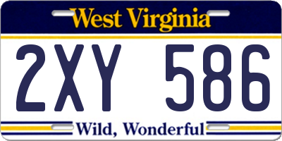 WV license plate 2XY586