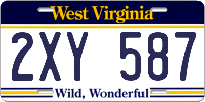 WV license plate 2XY587