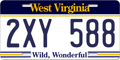 WV license plate 2XY588