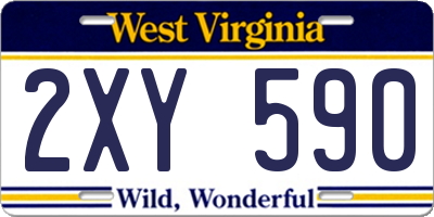 WV license plate 2XY590