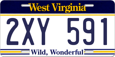 WV license plate 2XY591
