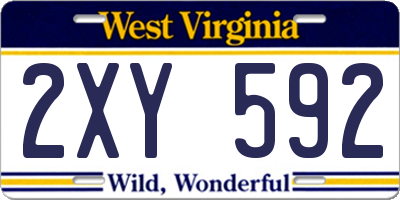 WV license plate 2XY592
