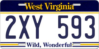 WV license plate 2XY593