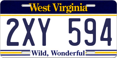 WV license plate 2XY594