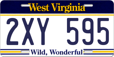 WV license plate 2XY595