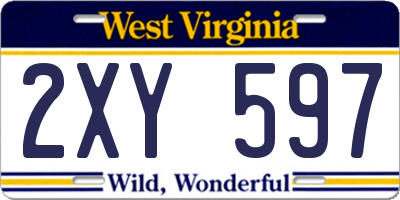 WV license plate 2XY597