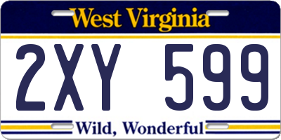 WV license plate 2XY599
